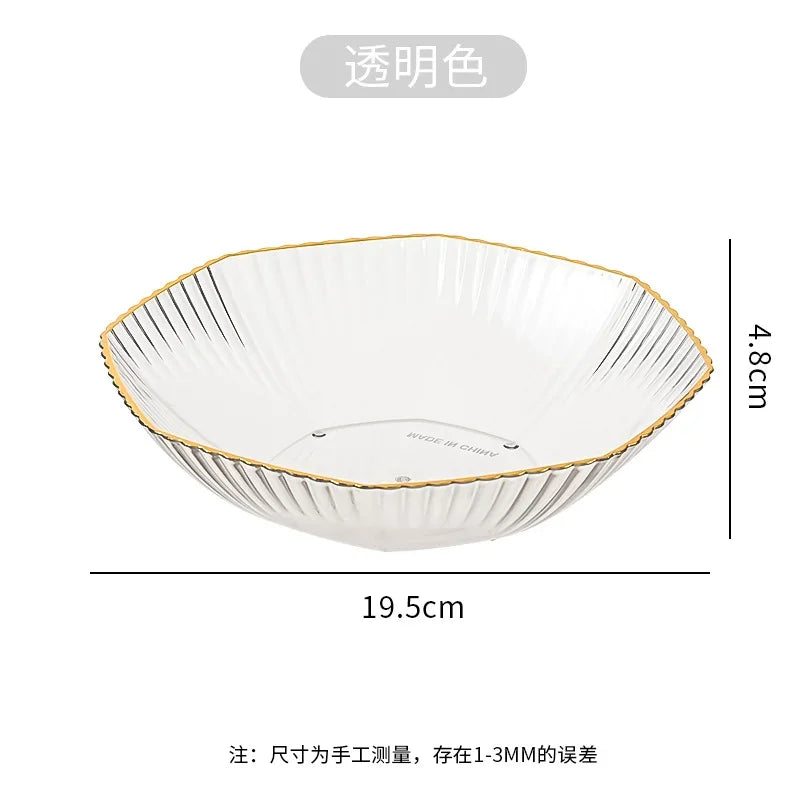 1PCS Table Plates for Serving Plates Dinnerware PET Partitioned Dish Snack Candy Cake Stand Bowl Food Fruit Plates Set Tableware