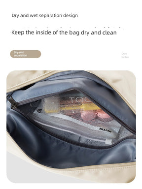 Large Capacity Scalable Handbag Women's Sports Gym Bag Short-Distance Travel Bag Coverable Handle Luggage Bag Buggy Bag