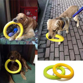 Dog Toys Pet Flying Disk Training Ring Puller Anti-Bite Floating Interactive Supplies Dog Toys Aggressive Chewing