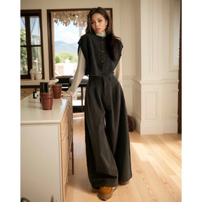 Plus Size Cardigan Vest White Matching Fashion Suit