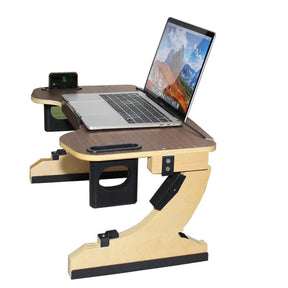 Desk Wooden 360°Adjustable Notebook Stand, Desk Computer Stand, Portable Foldable Stand