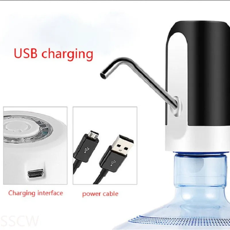 5Gallon Pump Drinking Dispenser USB Charging With Extension Hose Water Pump