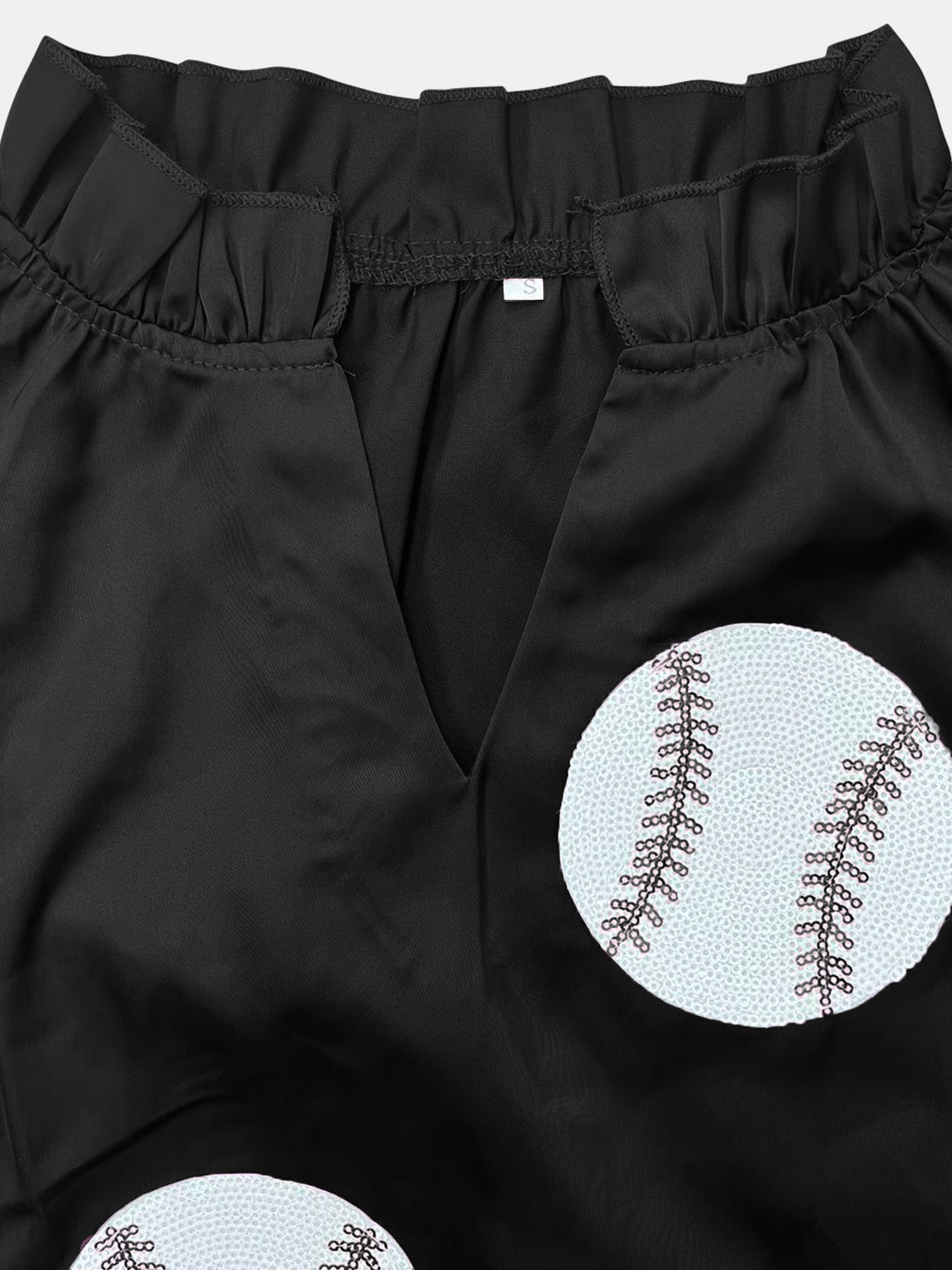 Sequin Baseball Notched Cap Sleeve Mini Dress