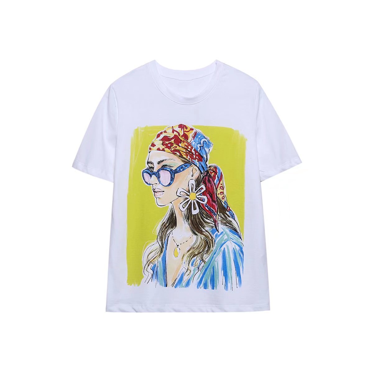 Fashion Short-sleeved Printed T-shirt For Women