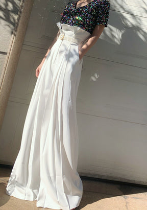 Four Seasons Design High Waist Long Legs Loose Drooping Straight Wide Leg Suit Pants