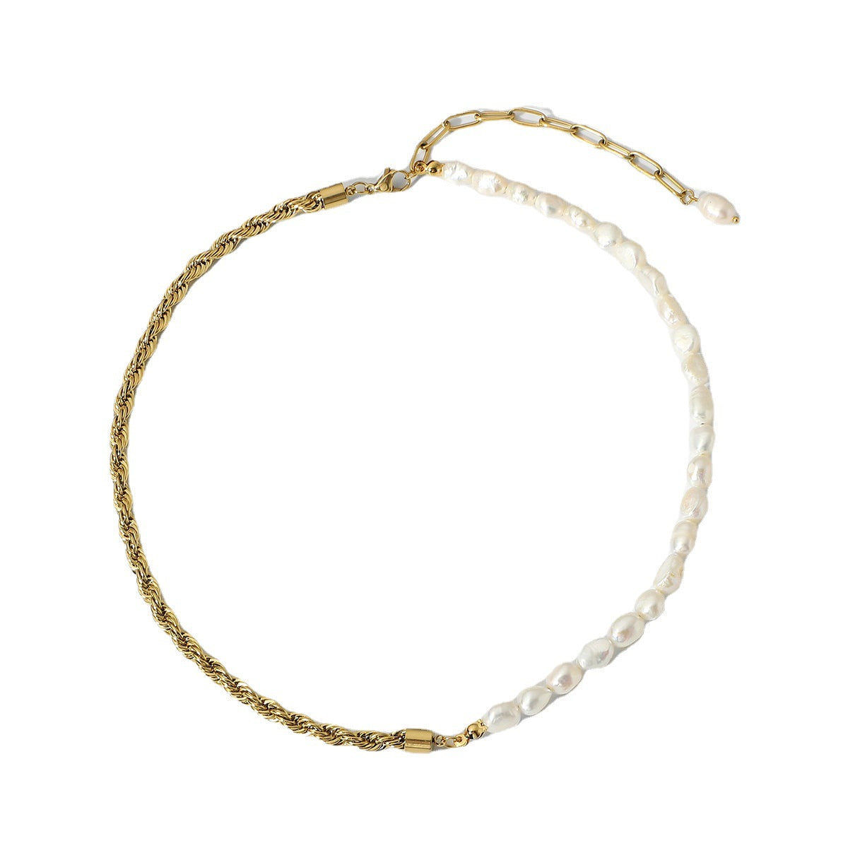 Dualia Gold Pearl Necklace