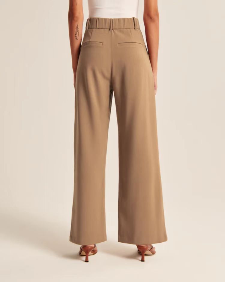 High Waist Straight Trousers With Pockets Wide Leg Casual Pants For Women