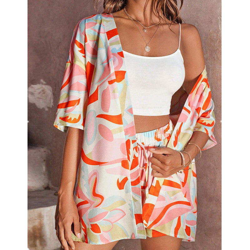 Casual Temperament Long Sleeve Loose Printed Women's Shirt Outfit