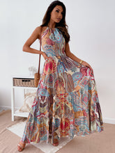 New Fashion Sexy Floral Halter Dress Bohemian Long Skirt