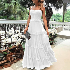 Fashion V-neck Sexy Halter Strap Long Skirt Temperament Dress