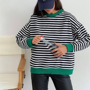 Women's Simple Striped Long-sleeved T-shirt