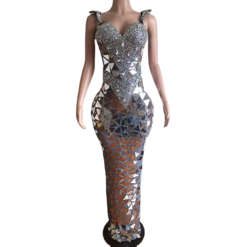 Women's Elegant Long Sleeve Slim Fit Sequin Dress