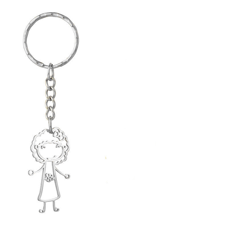 Private Custom Stainless Steel Children's Hand-painted Graffiti Necklace