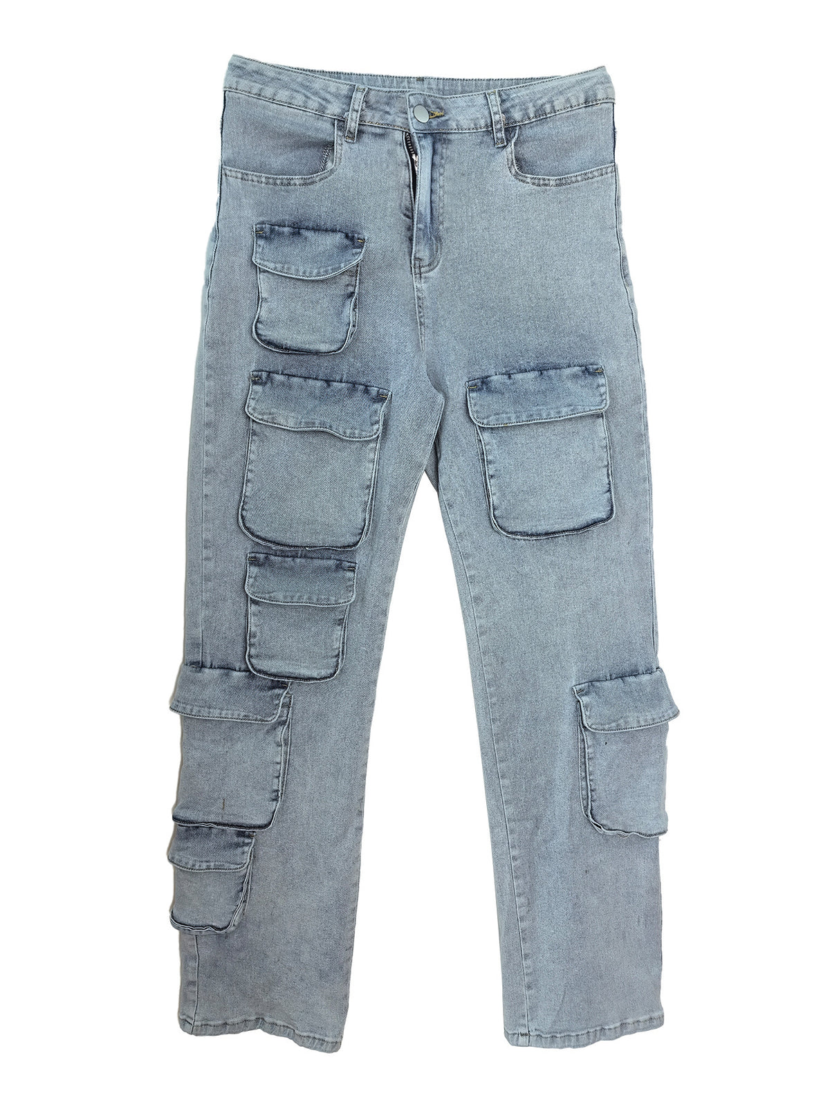 Women's Fashion Work Clothes Style Denim Trousers