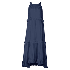 Irregular Cake Skirt Sleeveless Long Dress