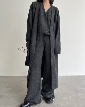 Procrastination Lazy Knitted Sweater Coat Vest Pants Three-piece Set