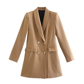 New Fashion Temperament Lapel Long Sleeve Double Breasted Multicolor Suit Jacket