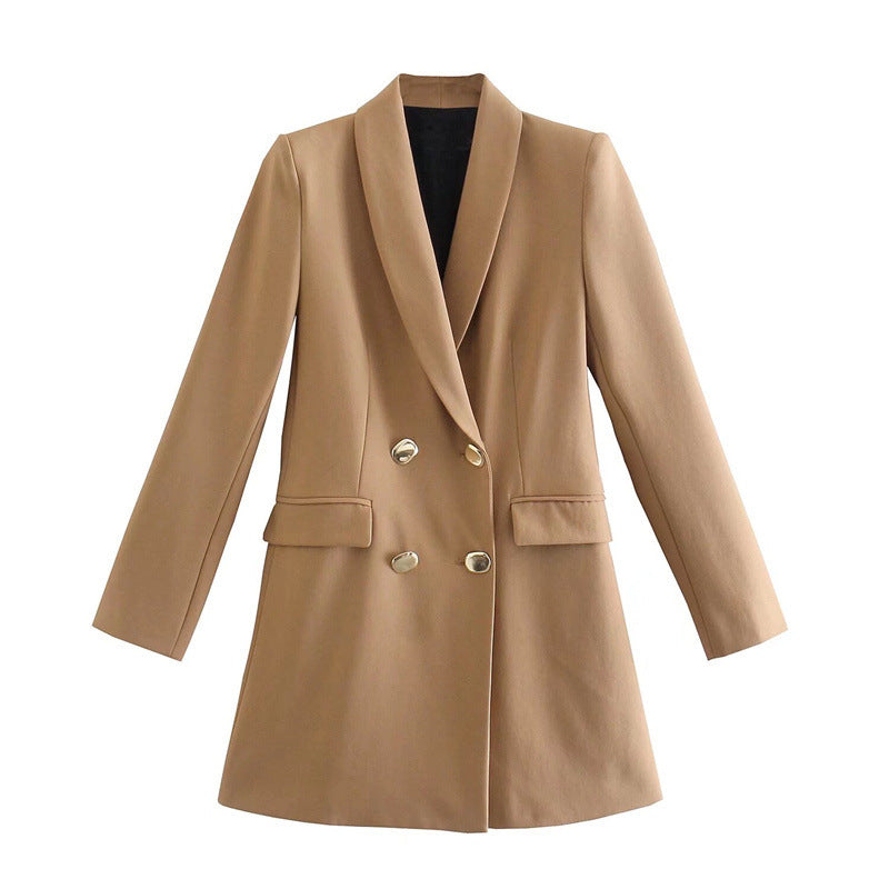 New Fashion Temperament Lapel Long Sleeve Double Breasted Multicolor Suit Jacket