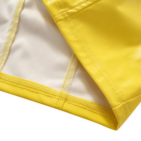 Solid Color Casual Round Neck Fleece Button Long Sleeve Leather Top