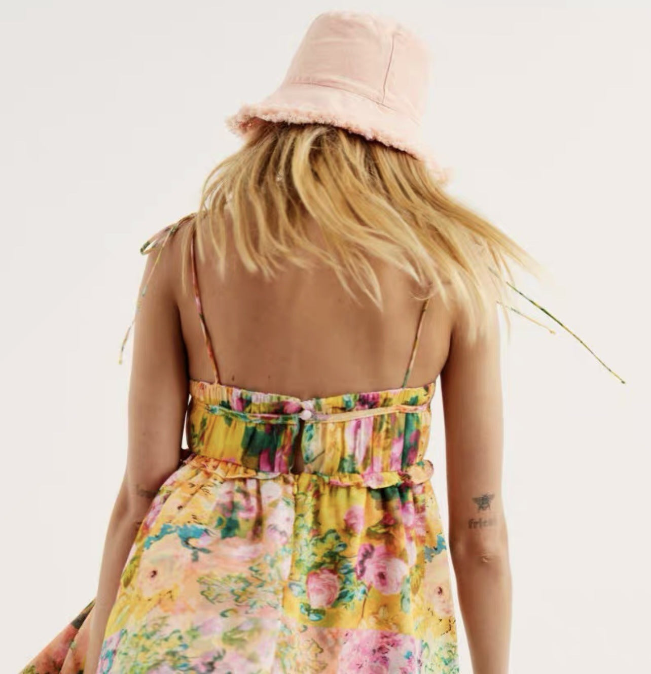 Y2K Flowers Print Suspender Dress Summer Fashion Ruffled Holiday Beach Short Dresses Womens Clothing