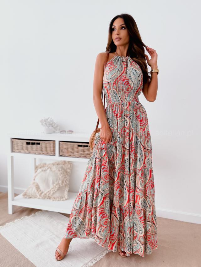 New Fashion Sexy Floral Halter Dress Bohemian Long Skirt