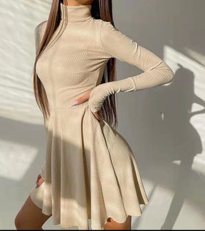 stretch turtleneck dress
