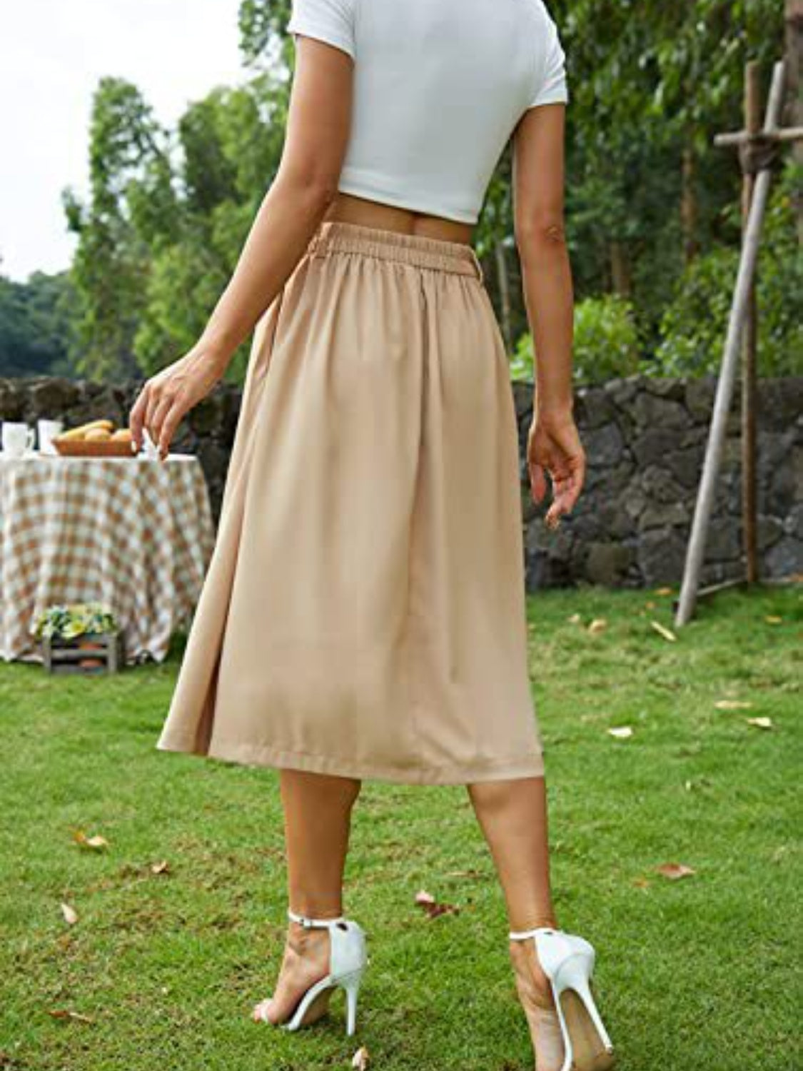 High Waist Midi Skirt