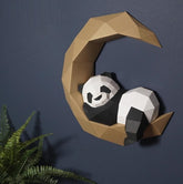 3D DIY Panda On The Moon Wall