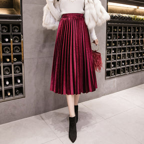 Autumn Winter Velvet Skirt