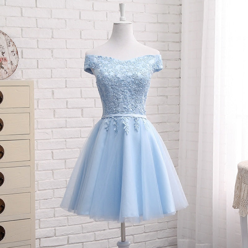 Long Blue Bridesmaid Dress