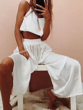Sling Top And Wide-leg Pants