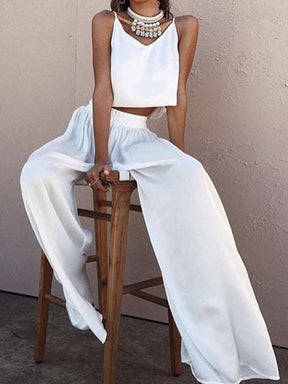 Sling Top And Wide-leg Pants