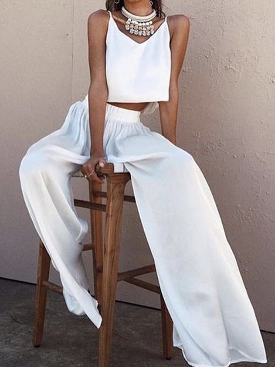 Sling Top And Wide-leg Pants