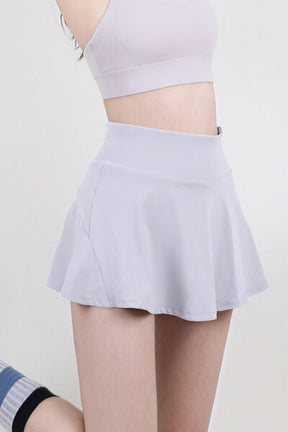 High Waist Pleated Active Skirt