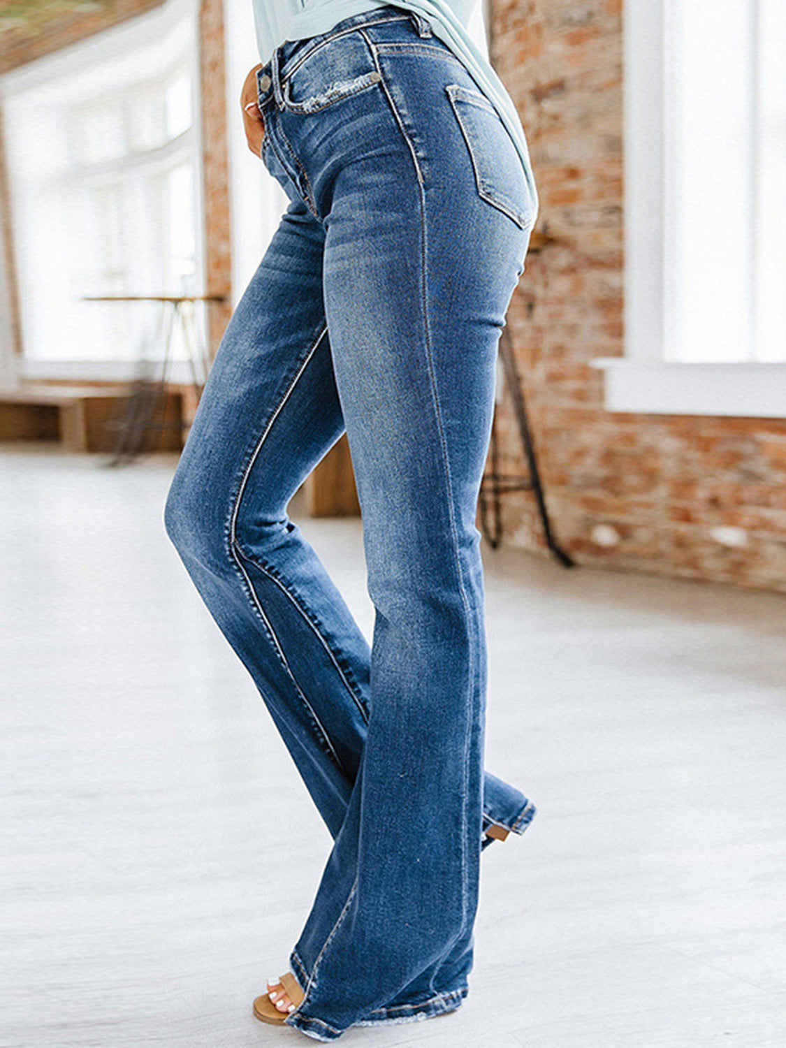 Cat's Whiskers Bootcut Jeans with Pockets