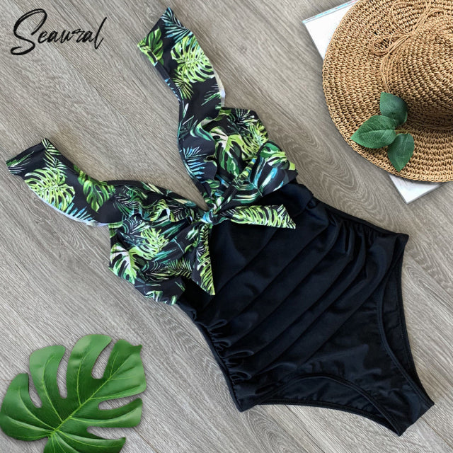 Sexy New Ruffle One Piece Swimsuit Off The Shoulder