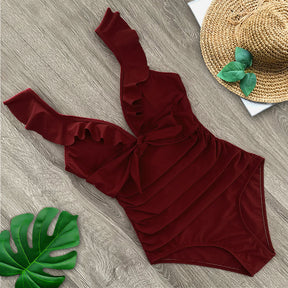 Sexy New Ruffle One Piece Swimsuit Off The Shoulder
